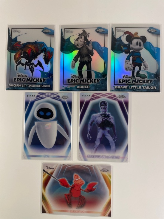 Disney/Topps Other - Disney Epic Mickey & Pixar Character Trading Cards - Set of 6-Holographic Set